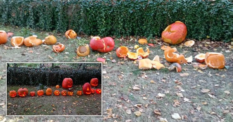 Catholic priest goes on rampage stomping on pumpkins carved by children