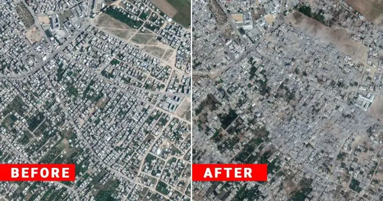 Satellite images capture scale of devastation inflicted on Gaza in just 17 days