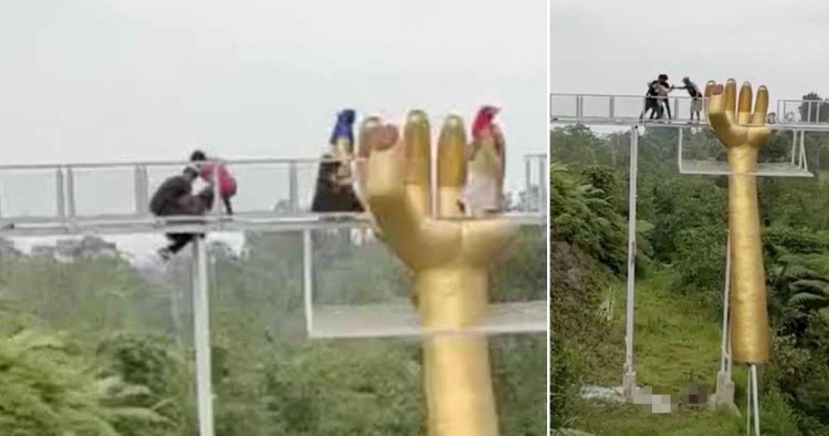 Tourist plunges to their death after 30ft-high glass walkway suddenly shatters