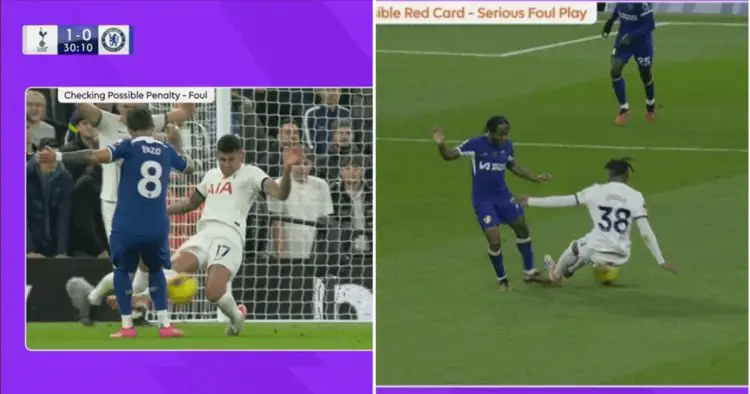 ‘Mayhem’ – Gary Neville says two Tottenham players should have been sent off against Chelsea