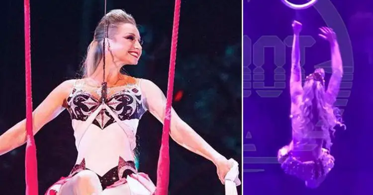Acrobat badly injured when she fell 12ft in circus act that went wrong