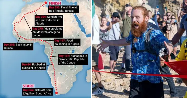 Map shows grueling 7,000 mile challenge the ‘Hardest Geezer’ took on in just under a year