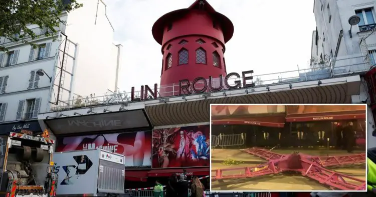 Famous Moulin Rouge windmill crashes onto street